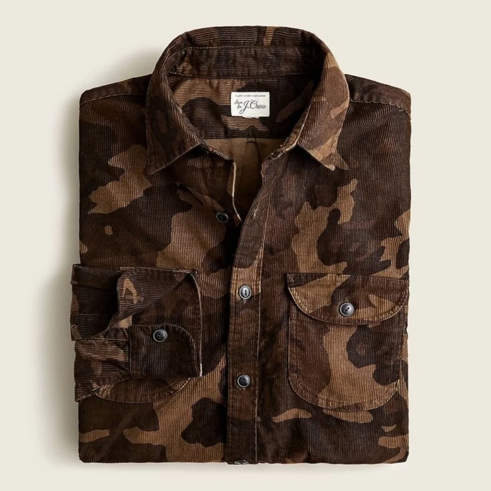 J. CREW Camo Corduroy Workshirt
